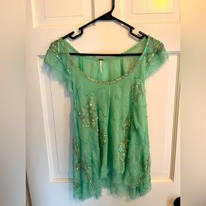 Free People Mermaid Embellished Top